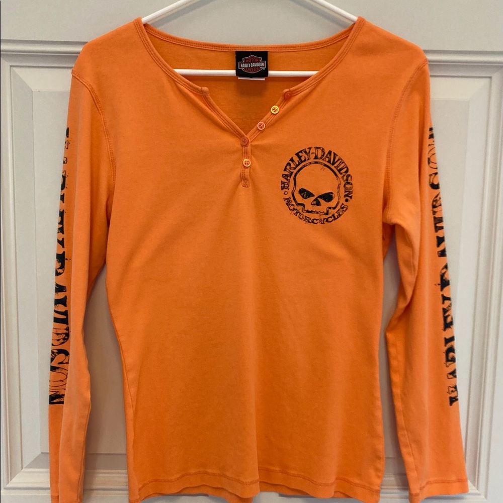 Ladies Harley-Davidson orange shirt